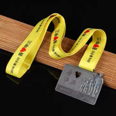 Custom Triathlon Medal with Running, Swimming & Cycling Icons