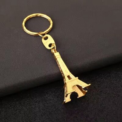 Custom 3D Paris Eiffel Tower Metal Keychain for Souvenir Gifts