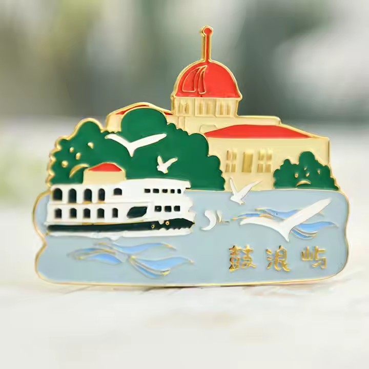 Custom cute 3D travel souvenir metal fridge magnet with cartoon design