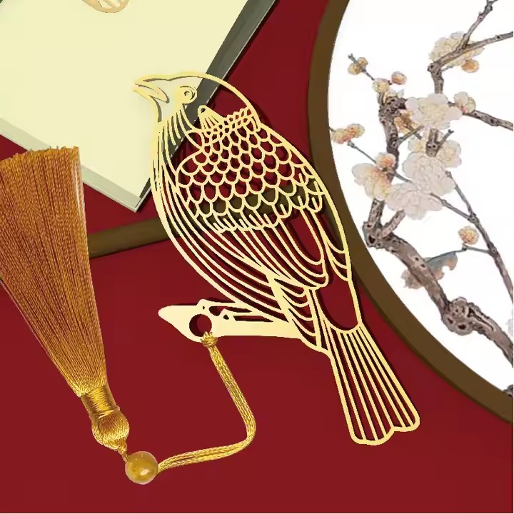 Cute brass metal bookmark with creative gift design