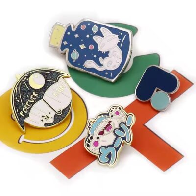 Cute enamel metal pin with vibrant colors and durable finish