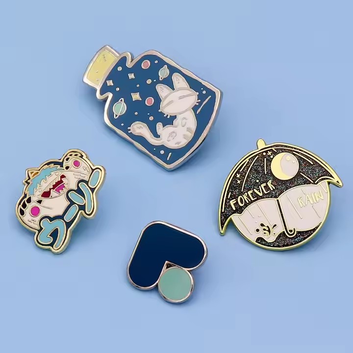 Cute enamel metal pin with vibrant colors and durable finish