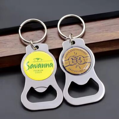Custom Metal Keychain Bottle Opener with Logo for Everyday and Promotional Use