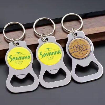 Custom Metal Keychain Bottle Opener with Logo for Everyday and Promotional Use
