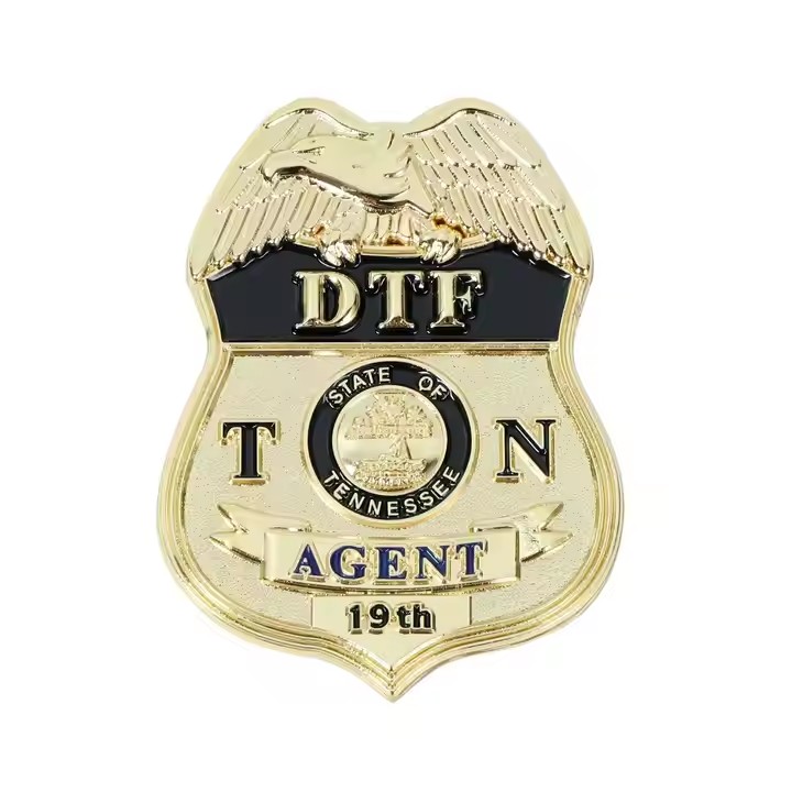 3D embossed enamel metal badge for apparel – custom logo pin for fashion branding