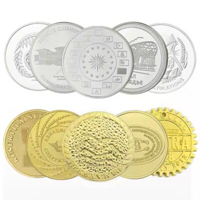 Blank brass metal coins for custom engraving or stamping