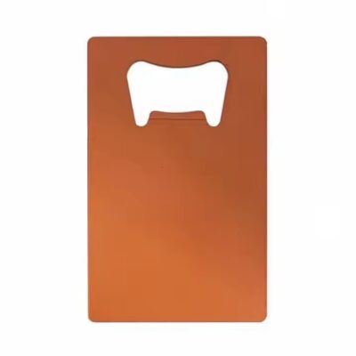 Portable credit card-style metal bottle opener for custom branding