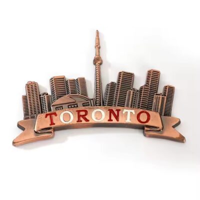 Canada souvenir 3D metal fridge magnet with iconic maple leaf design