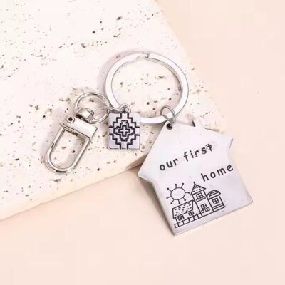 Creative Engraved Stainless Steel Cute Metal Keychain
