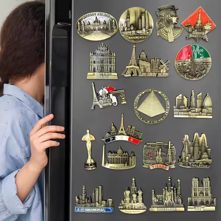 Custom 3D logo metal fridge magnet for promotional gifts