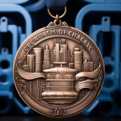 Custom Bronze Corporate Medal with Logo for Team Building