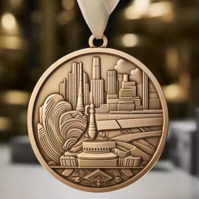 Custom Bronze Corporate Medal with Logo for Team Building