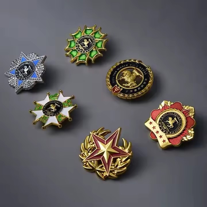 Custom corporate and school award honor metal badge