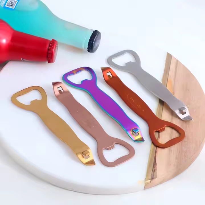 Custom logo stainless steel bar blade metal bottle opener