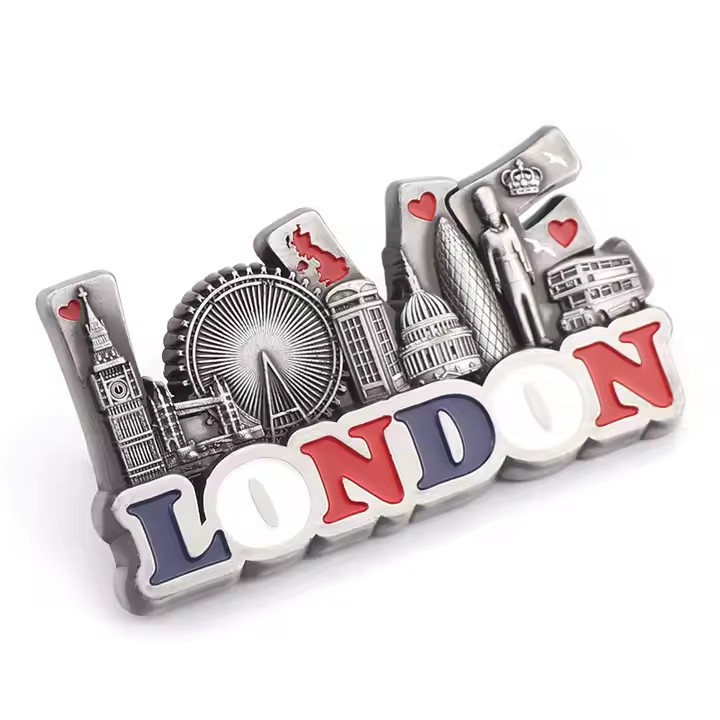 Best-selling London 3D metal fridge magnet featuring iconic landmarks