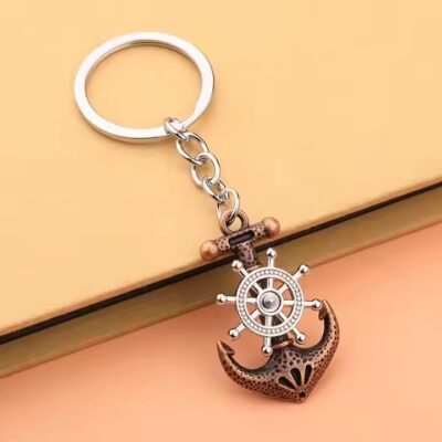 Rotating Anchor Nautical Metal Keychain