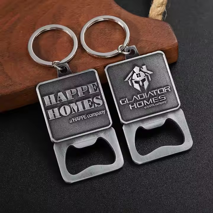 Best-selling metal keychain bottle opener with engraved logo