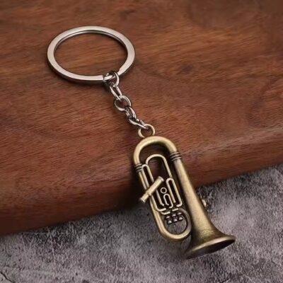 Mini Vintage Saxophone Metal Keychain