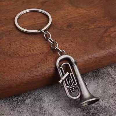Mini Vintage Saxophone Metal Keychain