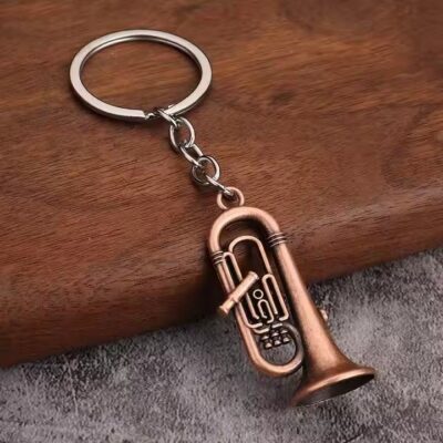 Mini Vintage Saxophone Metal Keychain