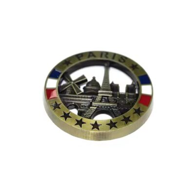 Personalized travel souvenir metal fridge magnet with custom scenic design