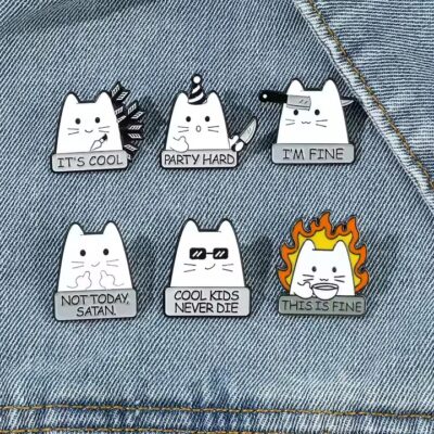 Anime enamel metal lapel pin with cartoon design