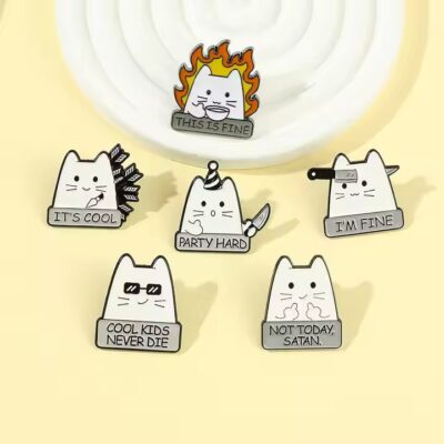 Anime enamel metal lapel pin with cartoon design