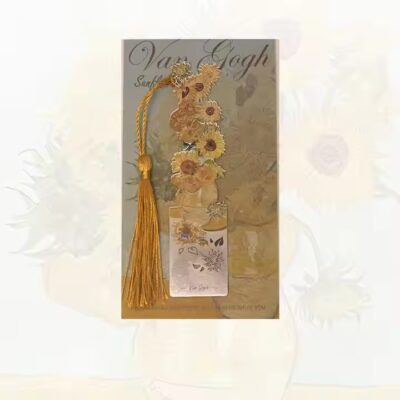 Oil painting style vintage metal bookmark with antique design