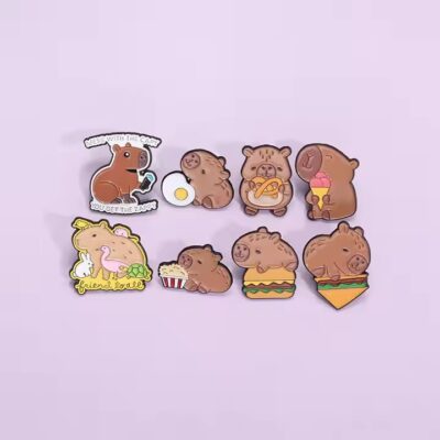 Cute cartoon animal enamel metal lapel pin