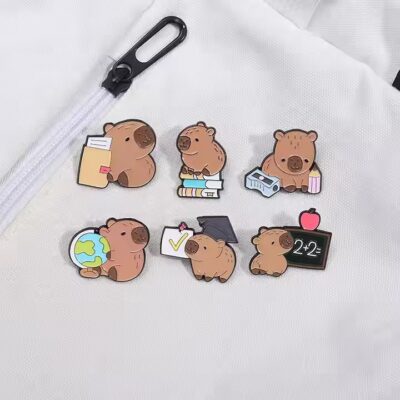 Cute cartoon animal enamel metal lapel pin