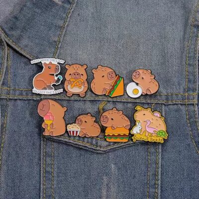 Cute cartoon animal enamel metal lapel pin