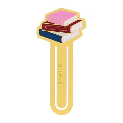Cute cartoon enamel brass bookmark in custom shape with vivid colors