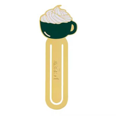 Cute cartoon enamel brass bookmark in custom shape with vivid colors