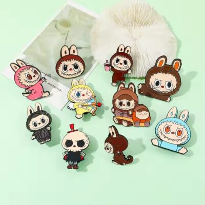 Cute girl enamel metal accessory pin with custom design