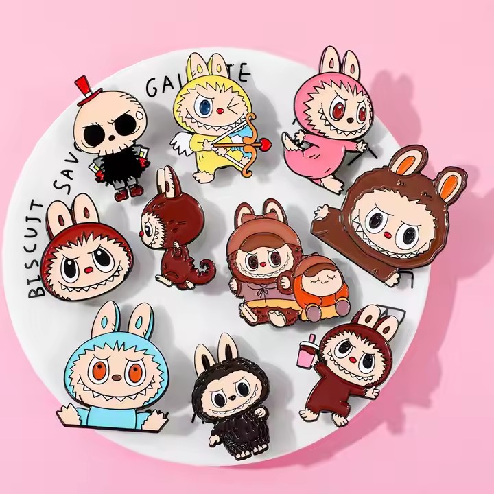 Cute girl enamel metal accessory pin with custom design