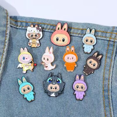 Cute girl enamel metal accessory pin with custom design