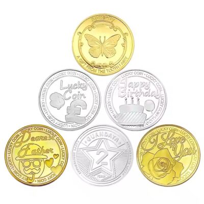 Engraved collectible metal souvenir coin