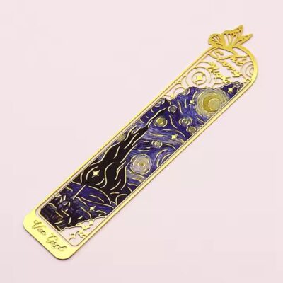 Personalized stainless steel metal bookmark with custom logo engraving