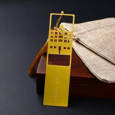 Personalized stainless steel metal bookmark with custom logo engraving