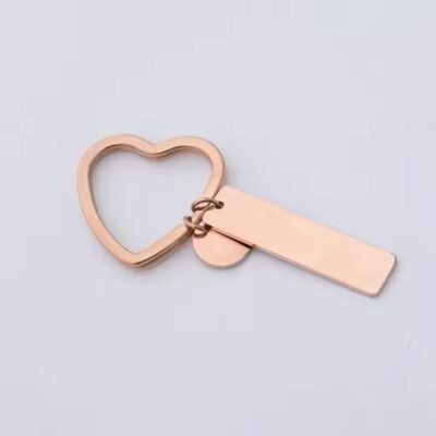 Blank Heart-Shaped Stainless Steel Keychain for Custom Engraving