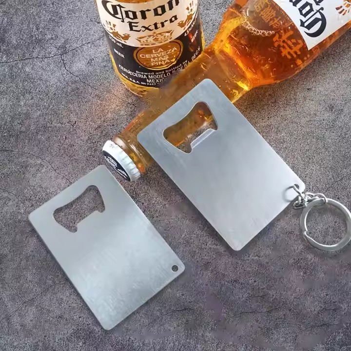 Blank credit card metal bottle openers for business use