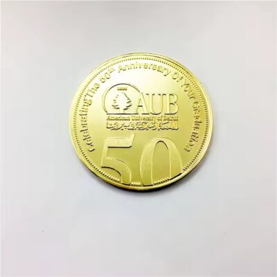 Double-sided brass custom metal coin for promotional and collectible use