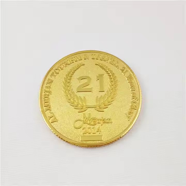 Double-sided brass custom metal coin for promotional and collectible use