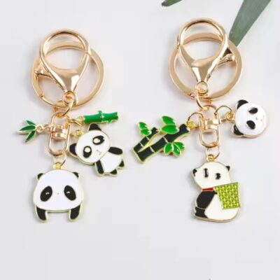 Custom Enamel Panda Metal Keychain for Promotions