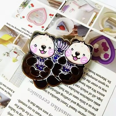 Cute custom hard and soft enamel lapel pin