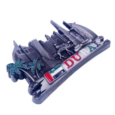 Custom 3D Dubai metal fridge magnet with Burj Khalifa and skyline