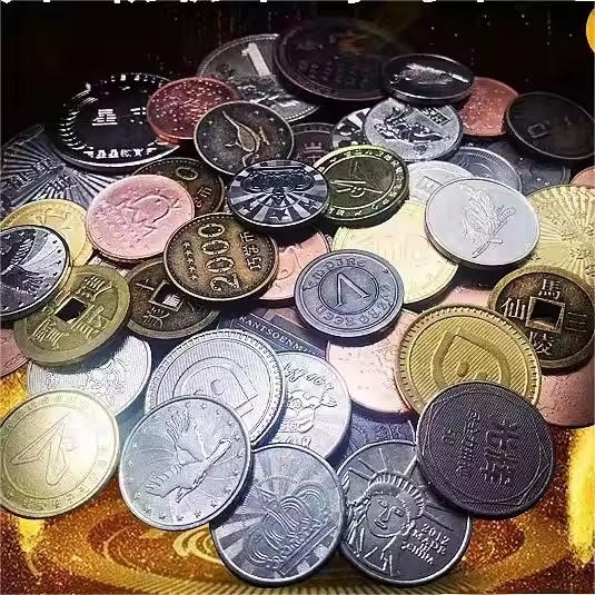 Custom wholesale metal game tokens with engraved design