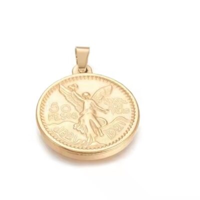 Custom stainless steel metal coin with brushed finish