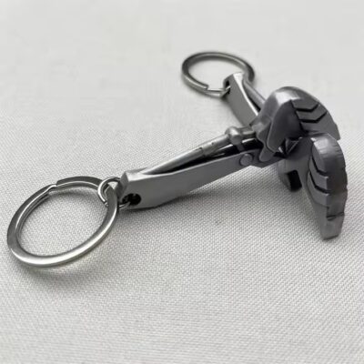 Custom excavator hook keychain metal bottle opener with logo