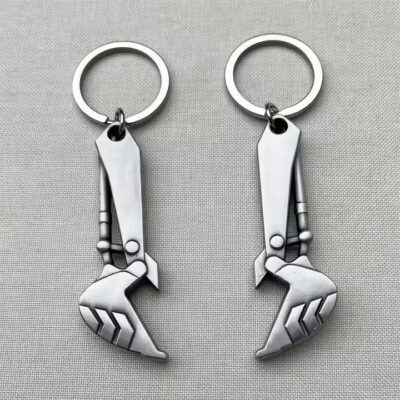Custom excavator hook keychain metal bottle opener with logo